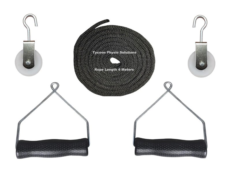 TYCOON PHYSIO SOLUTIONS Shoulder Pulley Set with white rings for Frozen Shoulder Exercise (Black) easy to use physiotherapy exerciser - Image 2