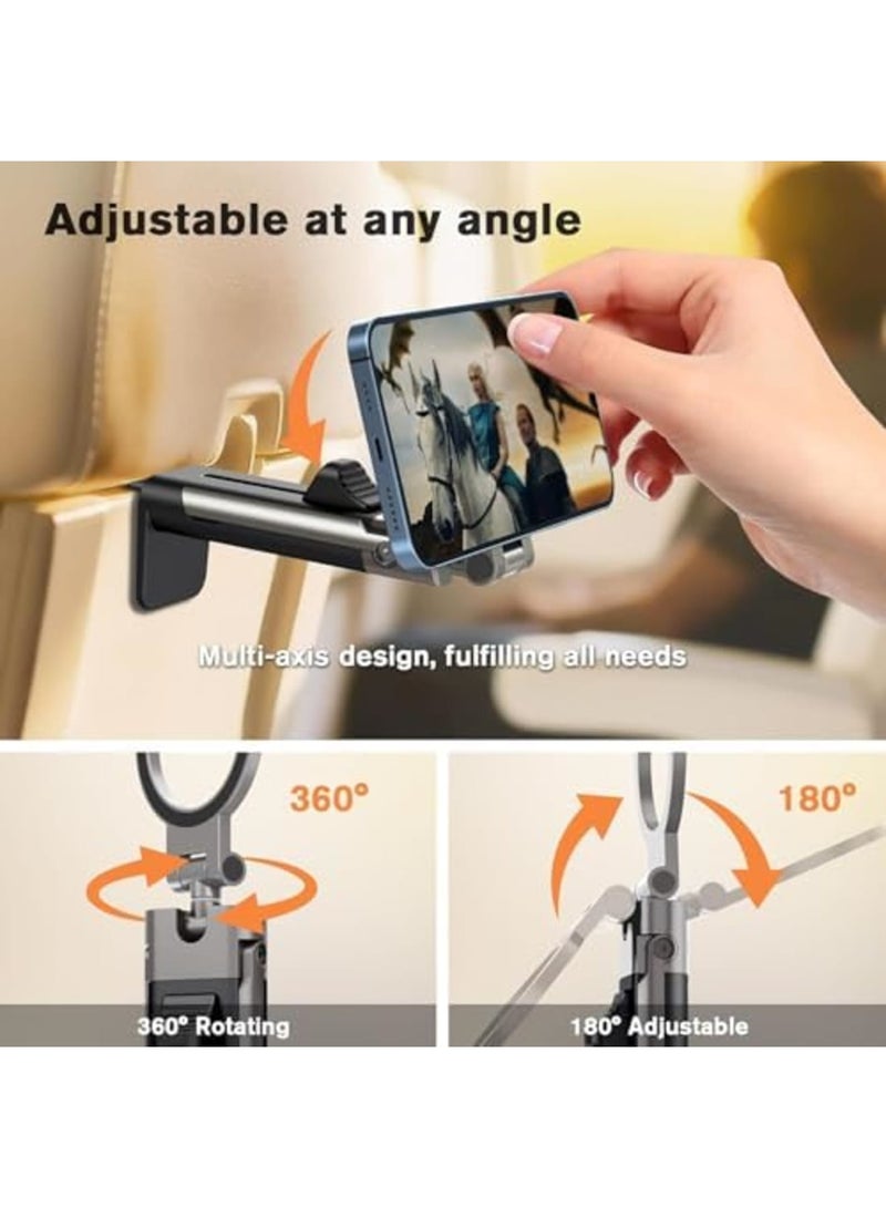 SYOSI Airplane Phone Holder Mount, 360° Adjustable Hands-Free Mount for Long Flights, Essential Travel Accessory for Men and Women, Fits to iPhone 16, 15, 14 Pro Max Series, Convenient & Secure (Black) - Image 5