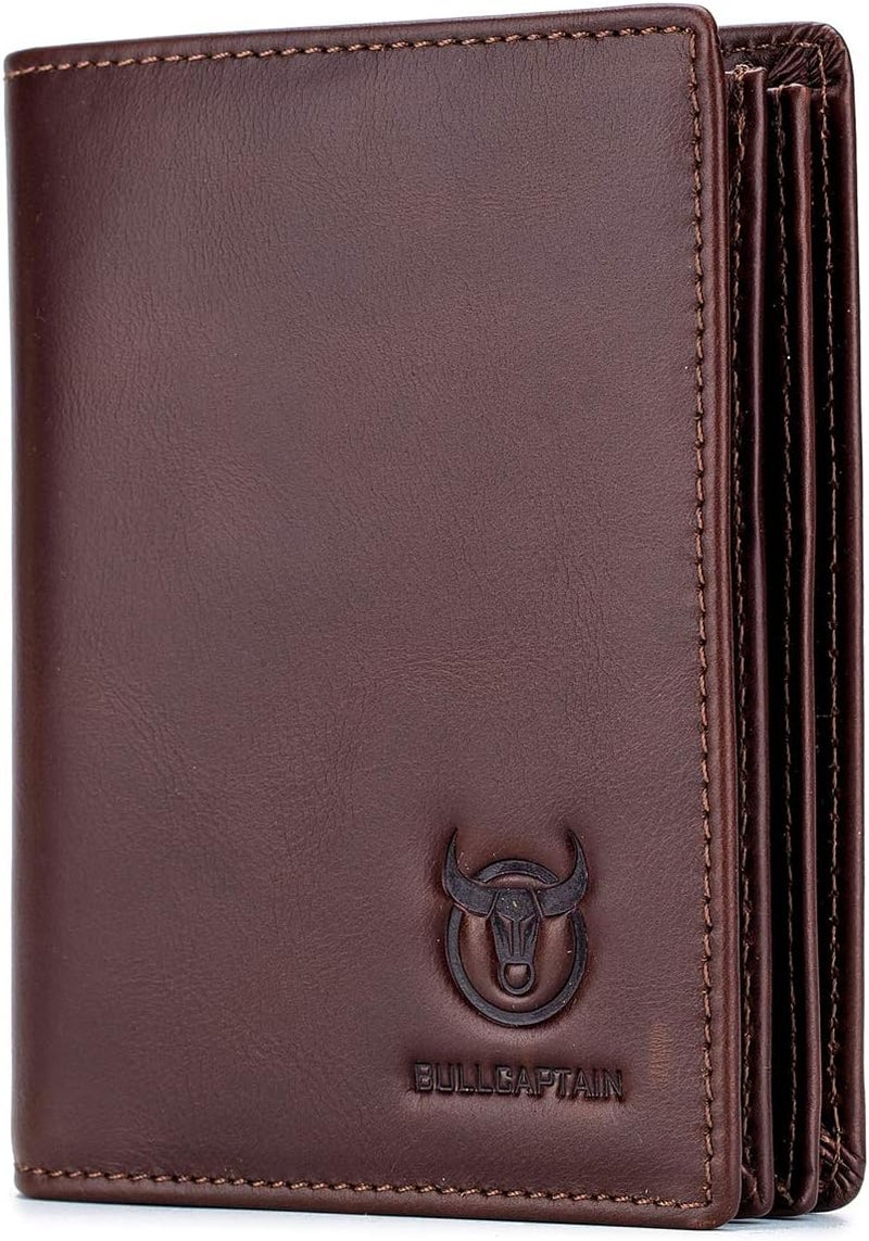 BULLCAPTAIN Large Capacity Genuine Leather Bifold Wallet/Credit Card Holder for Men with 15 Card Slots QB-027 - Image 1