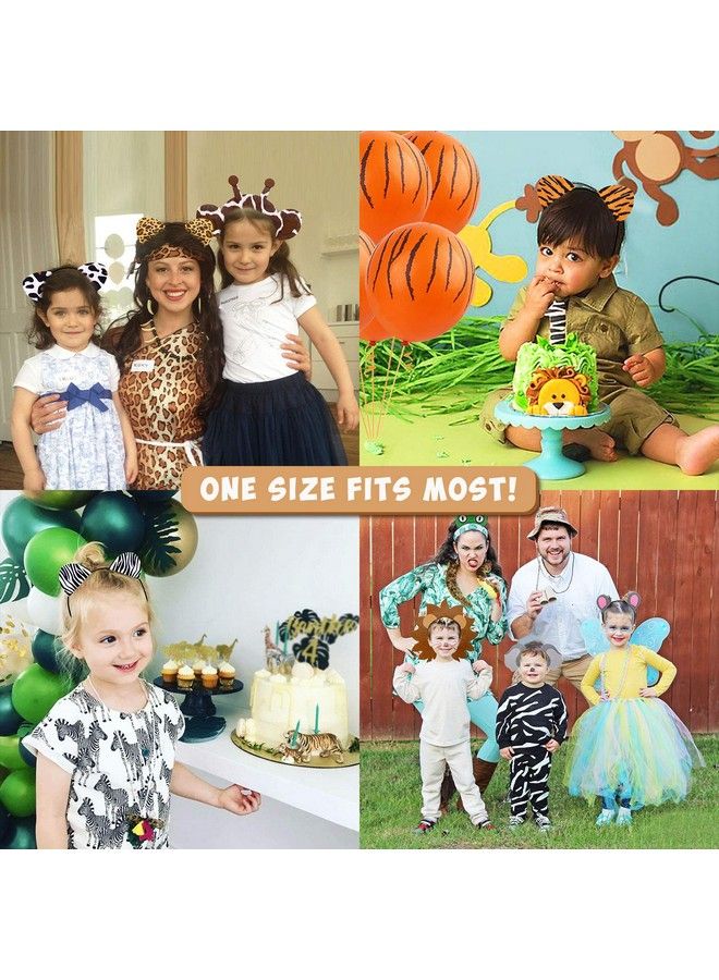 12Pcs Jungle Animal Headbands Safari Party Favors Wild One Birthday Photo Booth Props Zoo Animals Party Decorations Jungle Animal Birthday Party Decor Party Animal Hair Hoop For Kids Adults - Image 3