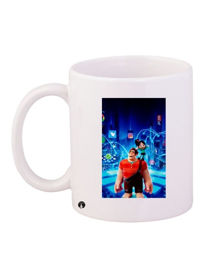 RYN Ralph Breaks The Internet Printed Coffee Mug White/Blue/Red 11ounce