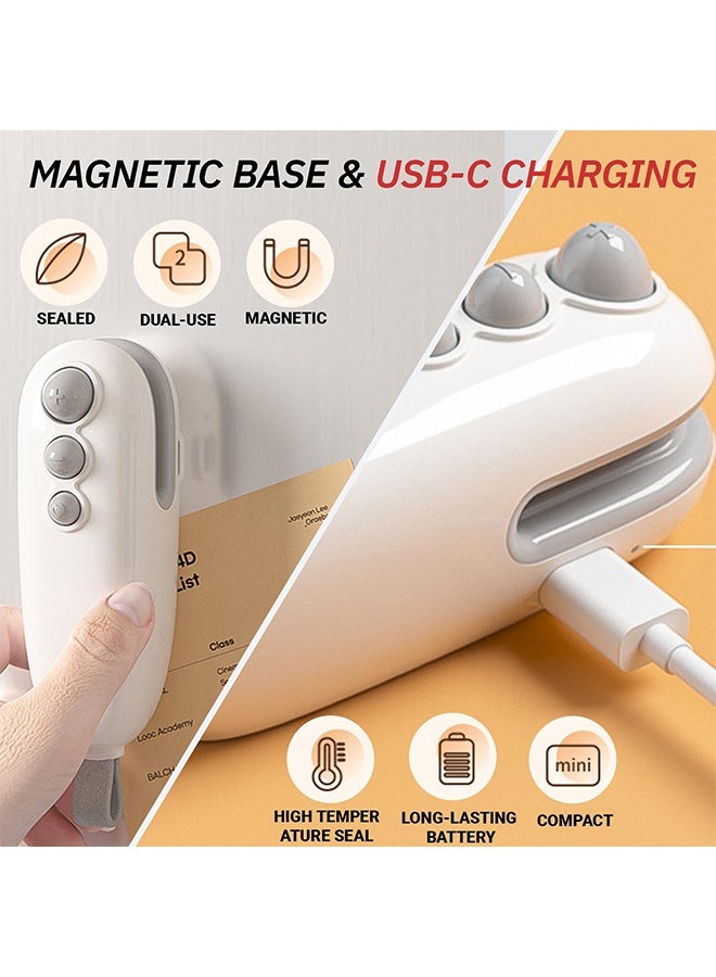 Mini Bag Sealer and Cutter for Snacks, Chips & Plastic Bags, 2-in-1 USB-C Rechargeable Handheld Heat Sealer, Portable Food Sealing Tool for Kitchen, Travel, Camping & Picnic - Image 3
