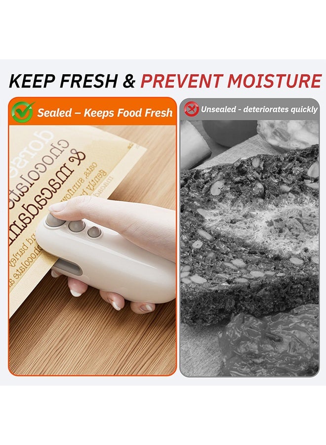 Mini Bag Sealer and Cutter for Snacks, Chips & Plastic Bags, 2-in-1 USB-C Rechargeable Handheld Heat Sealer, Portable Food Sealing Tool for Kitchen, Travel, Camping & Picnic - Image 2
