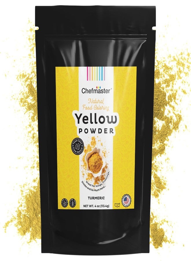 Chefmaster Plant-Based Natural Food Color Powder by Chefmaster, No Artificial Dyes, Turmeric Powder for Icing, Fondant, Buttercream & Decorating, Quality Crafted in California USA, Yellow, 4 oz - Image 1