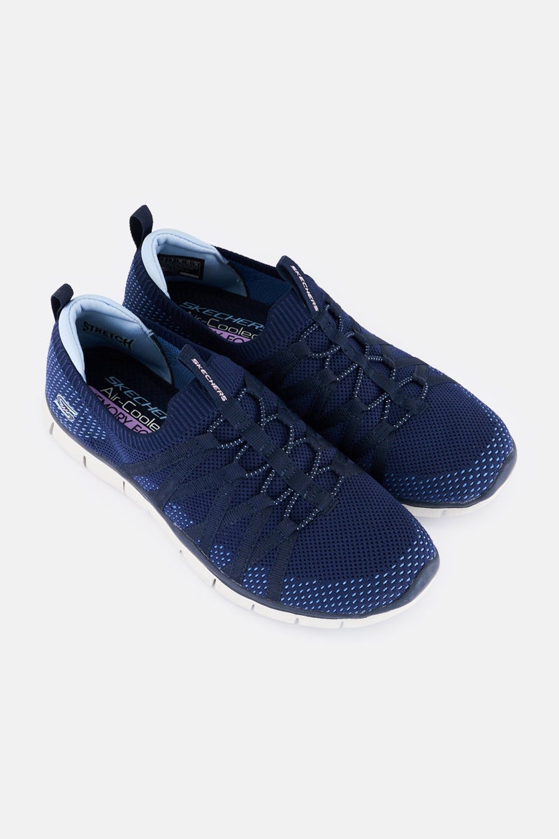 SKECHERS Women Chic Newness Slip On Sneaker Shoes, Navy - Image 2