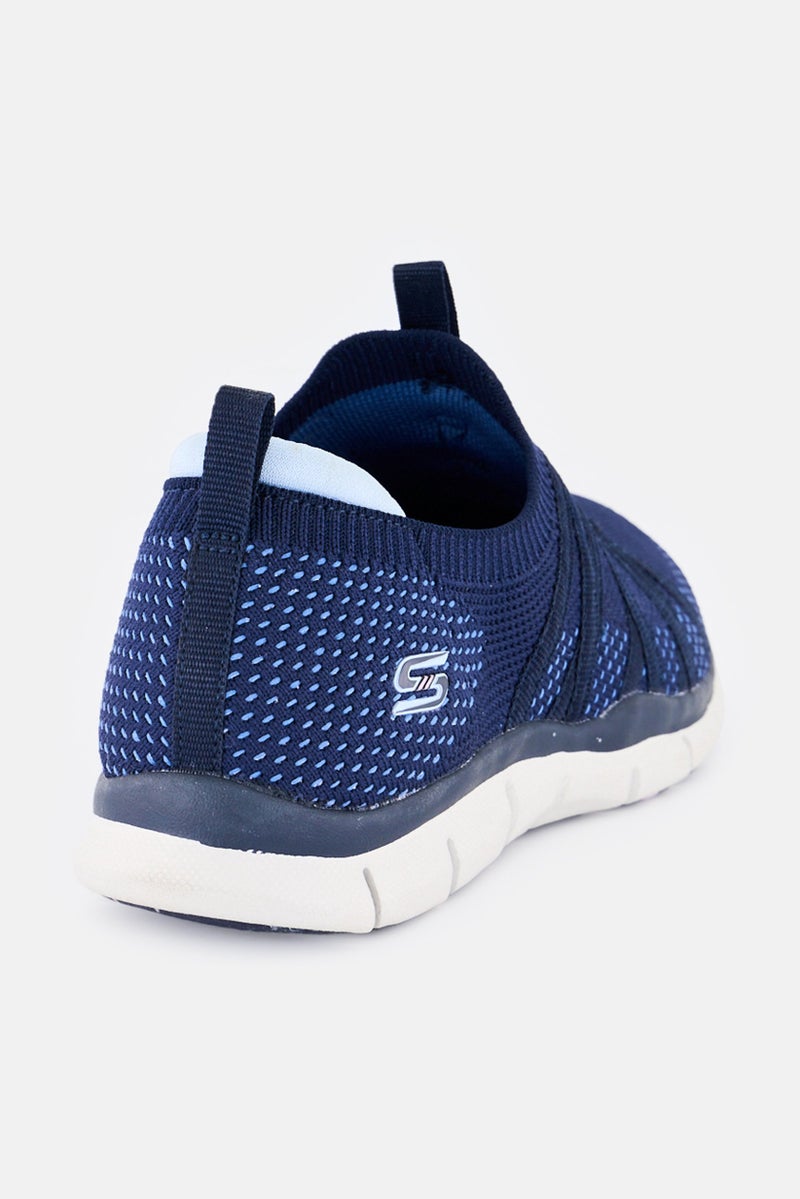 SKECHERS Women Chic Newness Slip On Sneaker Shoes, Navy - Image 3