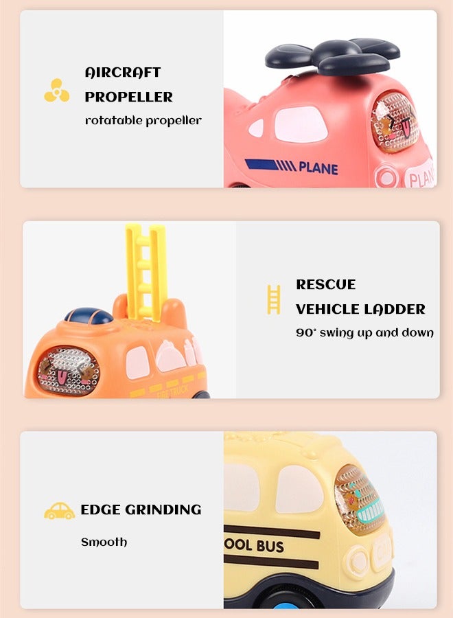 GROIC GROIC Cartoon Pull Back Diecast Car 6 Pcs Mini Toy Set with Map Storage Bag for Kids  - Image 5