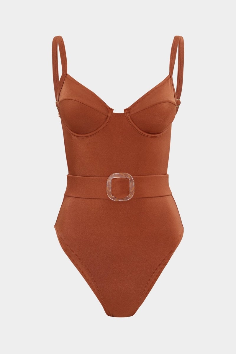 Açelya Okcu Acelya Okcu Premium Belt Detailed Diana Fit Women's Swimsuit 