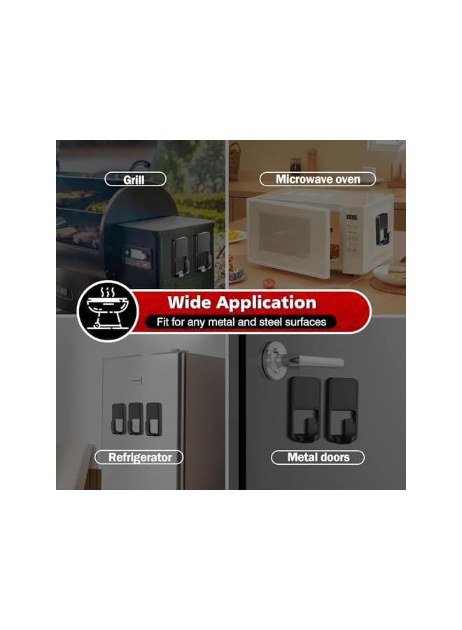 PROMASS 3 Pcs Magnetic Grill Hooks, Magnet Hooks for Traeger Grills, Heavy Duty Magnetic Tool Holders Compatible with Pellet Smokers for Hanging Barbecue Tools, Kitchen, Refrigerator - Image 5