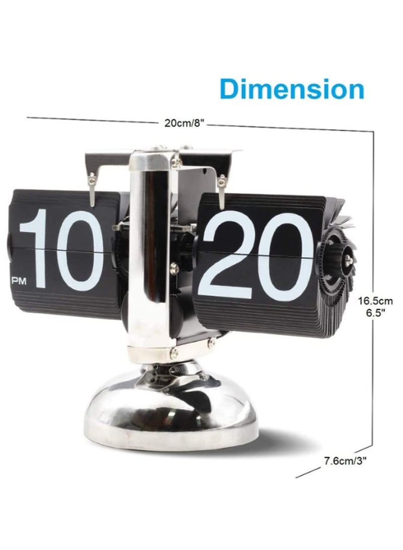 Auto Flip Table Clock with PVC Number Display Gear Operated Quartz Movement Retro Black Design for Home Decoration Desk Clock Ideal Gift for Kids and Adults  - Image 3