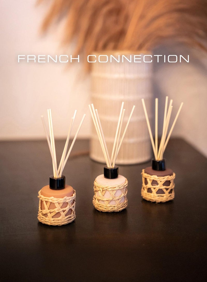French Connection Woven Detail Trio of Reed Diffuser Gift Set 3 X 50ML - Image 1