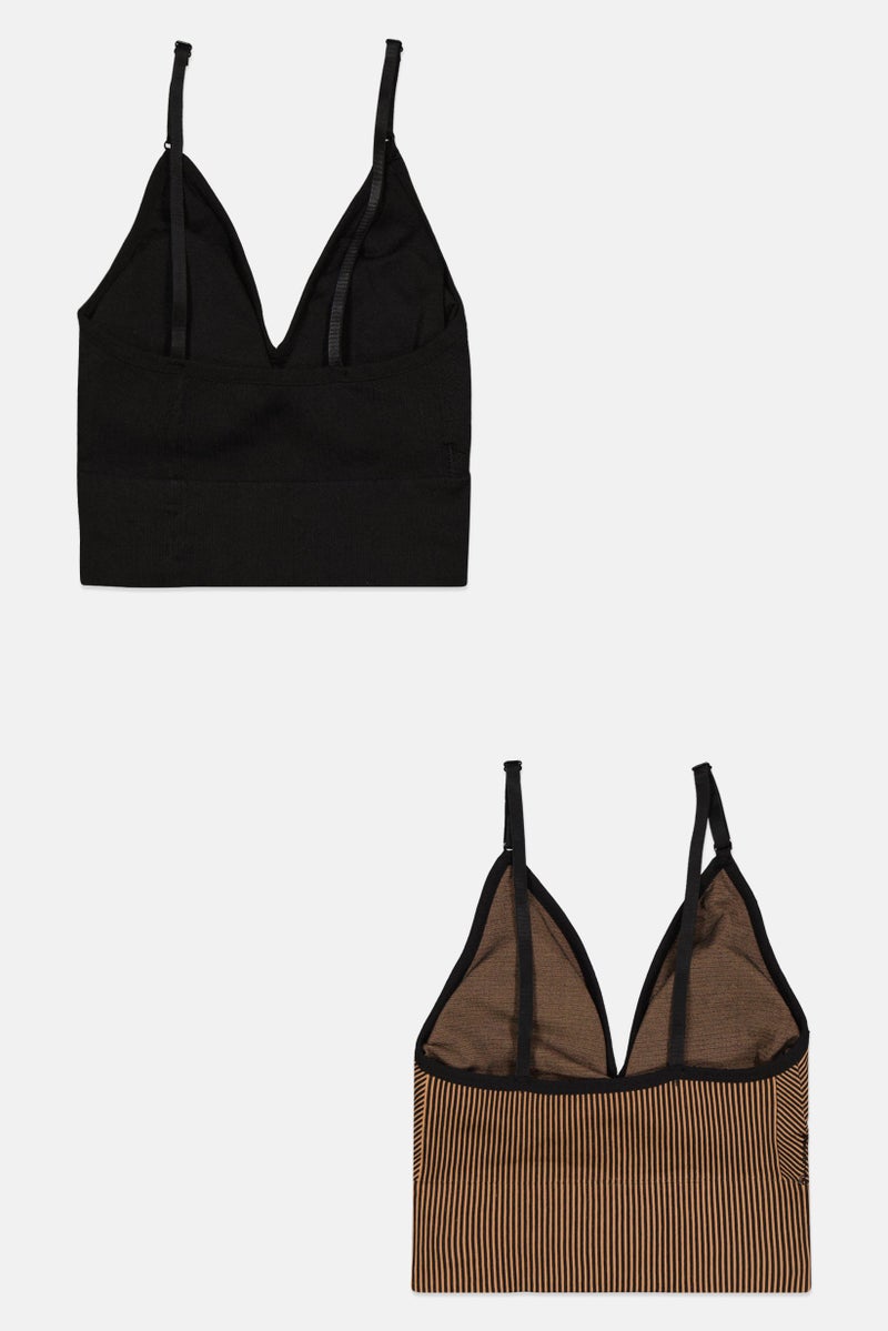 Comfort by Real Women 2 Pieces Textured Padded Bralette, Black - Image 2