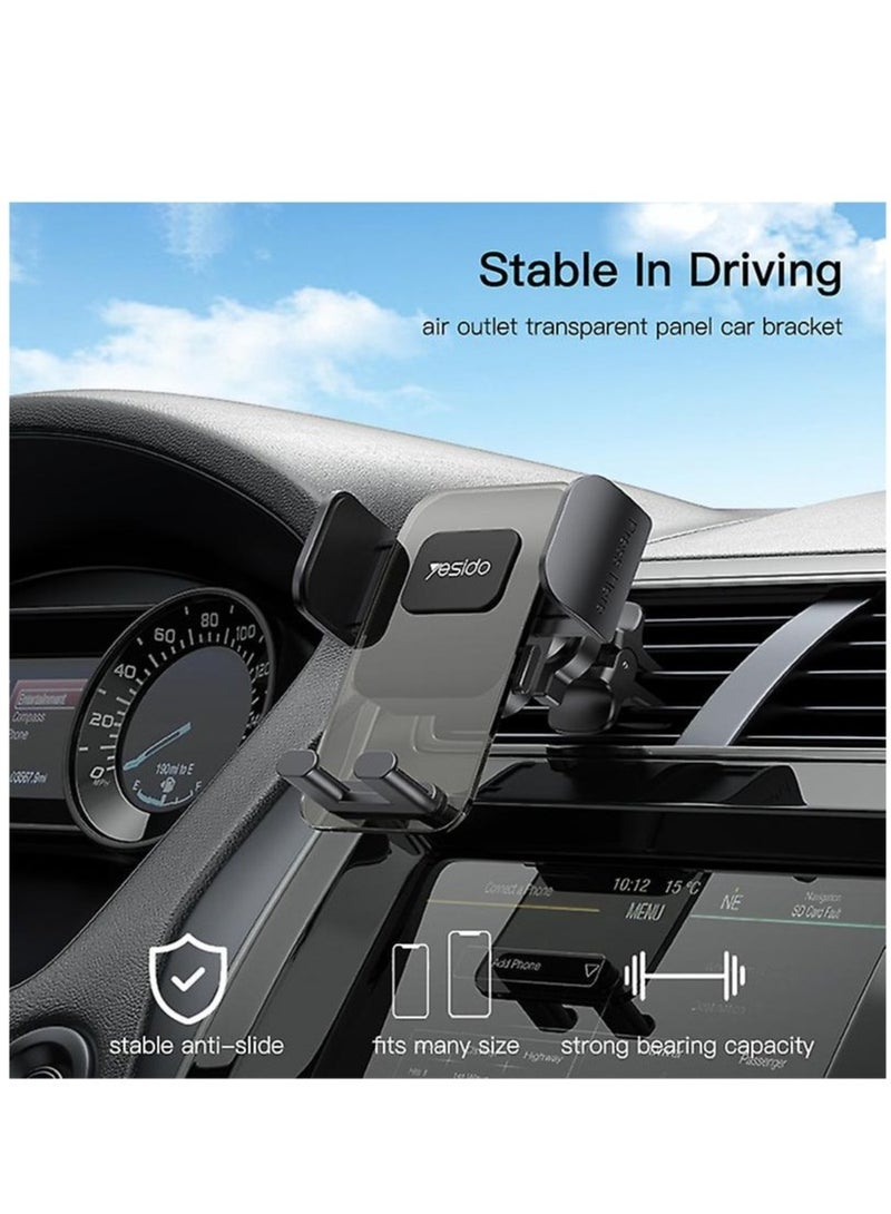 Yesido C163 Air Vent Transparent Car Mount Phone Holder" - Image 2
