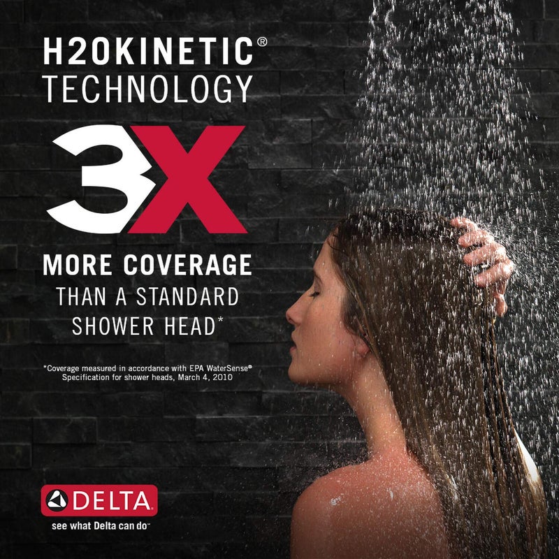 Delta Delta Faucet 4Spray Setting In2ition 2in1 Showerhead with Handshower I Overhead and Handheld Shower I H2Okinetic Shower head for Bathroom with Hose I 10 Year Warranty I Lumicoat Chrome 58472PR  - Image 2