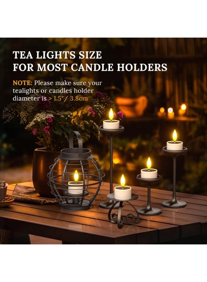 Soofam Solar Tea Lights Outdoor Waterproof, 12 pcs 1.5" D x 2.1" Reusable Dusk to Dawn Flickering Small LED Tealight Candles, Flameless Votive Candle for Lanterns Patio Garden Camping Decor - Image 3