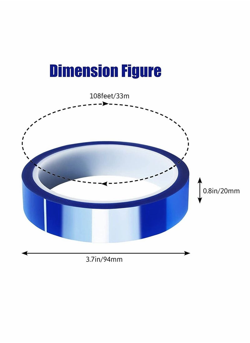 KASTWAVE - Heat Tape, High Temperature Heat Resistant Tape Heat Transfer Tape for Heat Sublimation Press Vinyl, No Residue - 2 Rolls Blue (108ft) - Image 1