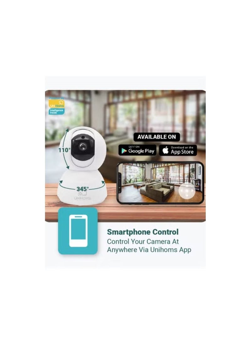 Unihome - Indoor WiFi Camera Full HD Motion Detection and Tracking with Two Way Audio Compatible with Siri Alexa - Image 1