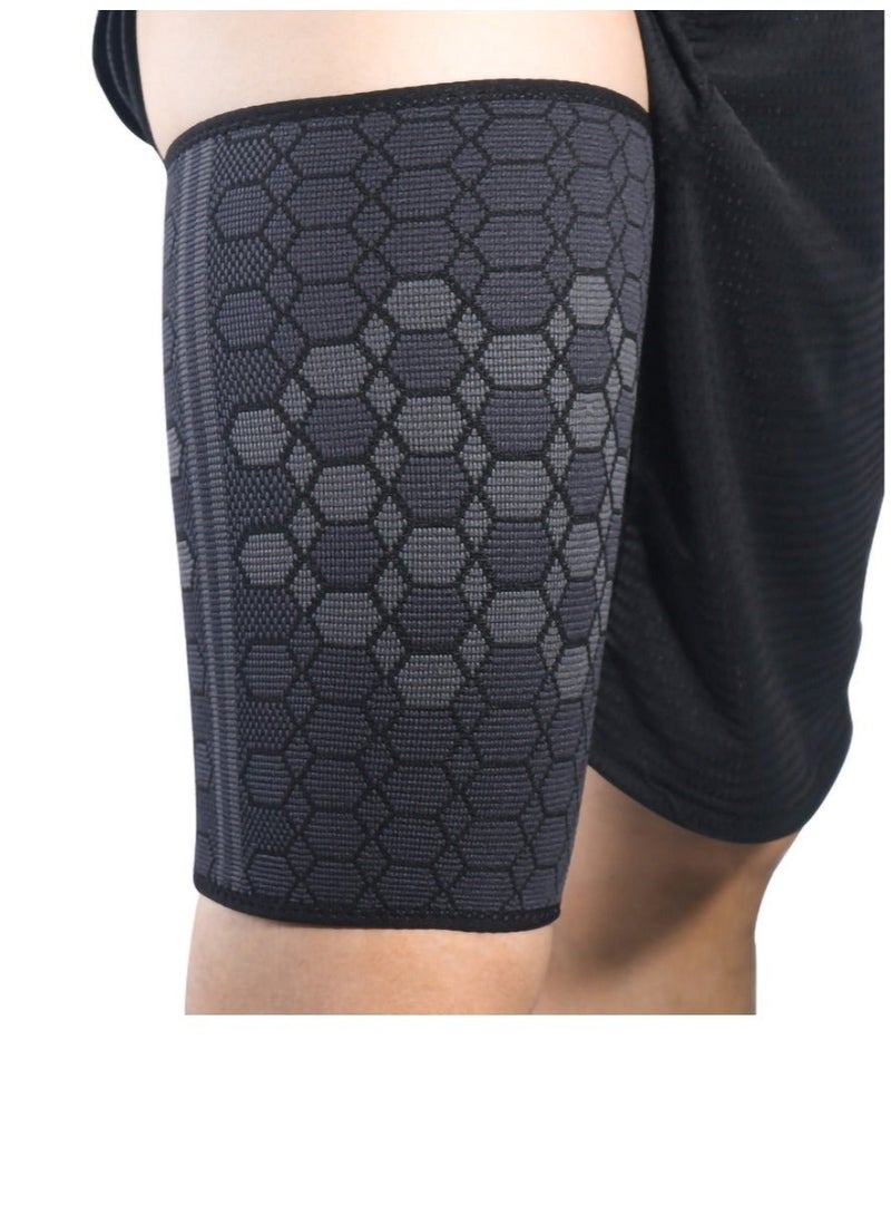 Captaintech Thigh Compression Sleeves, Hamstring Upper Leg Brace for Men & Women- Pain Relief & Recovery - Great for Running, Basketball, Football - Breathable (Large) - Image 5
