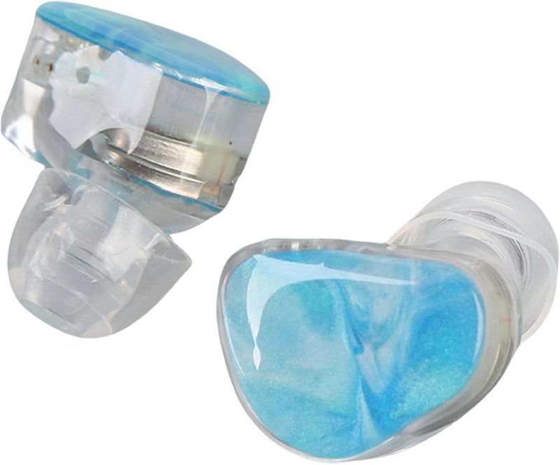 Gulf standard sizing alternatives CCYLEZ Silver Plated Professional IEM, Single Balanced Armature Earphones with Detachable Cable, HiFi Resin Shell Monitor for Stage, Studio, Noise Isolating Design (Light Blue) Practical design alternatives - Image 1