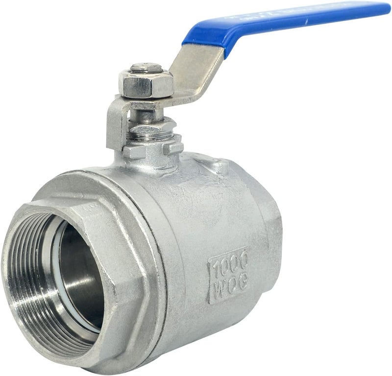 DAN SPEED 2" NPT Female 316 Stainless Steel Full Port Ball Valve Vinyl Handle WOG1000 - Image 1