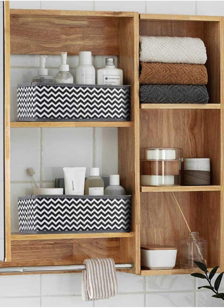 Generic 6 Pack Wardrobe Organizer Dividers Underwear Drawer Organizers Foldable Cabinet Closet Socks Organizer Set Basket Cubes Containers Storage Boxes for Storing Clothes, Bras, Ties, Gray  - Image 5