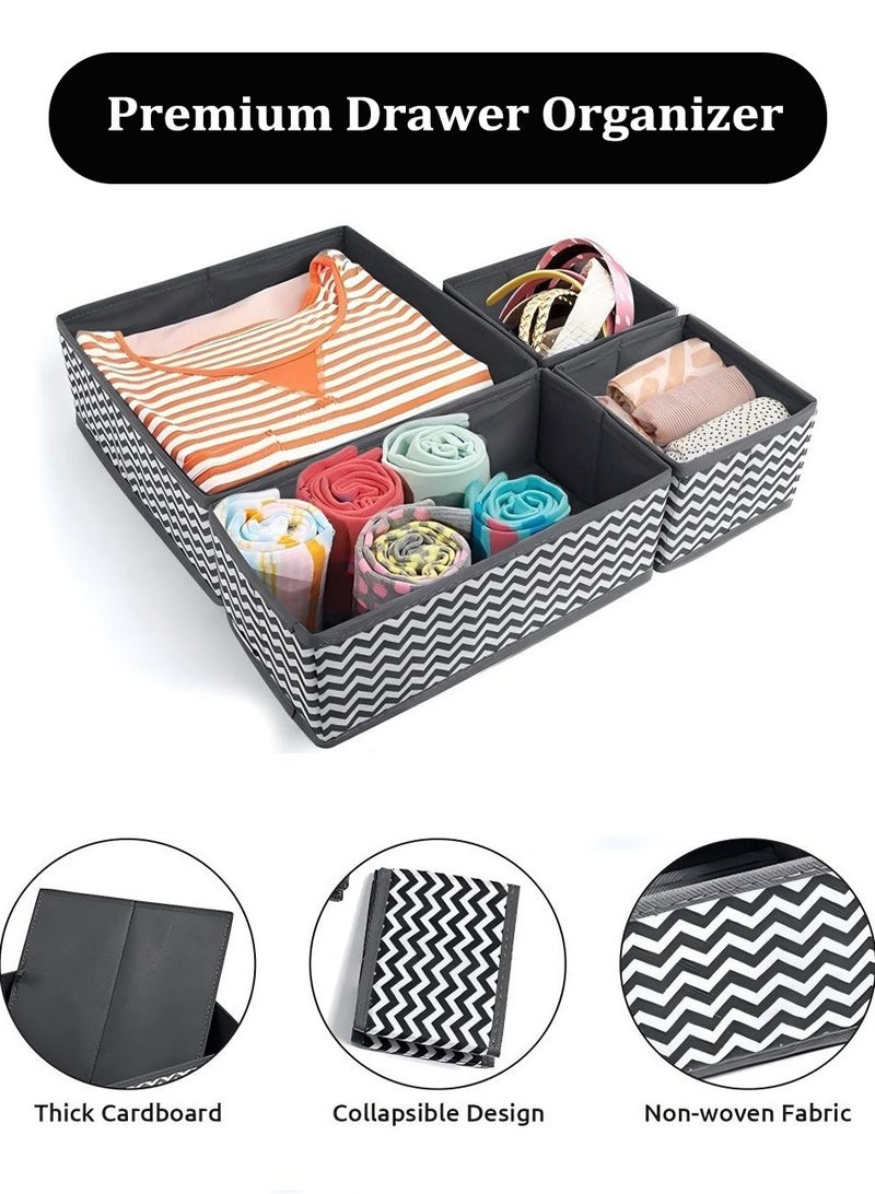 6 PCS Closet Organizer Foldable Wardrobe Storage Boxes, Cabinet Storage Organizer, Drawer Organizer for Underwear, Drawer Dividers for Storing Socks, Clothes, Bras, Tie - Image 3