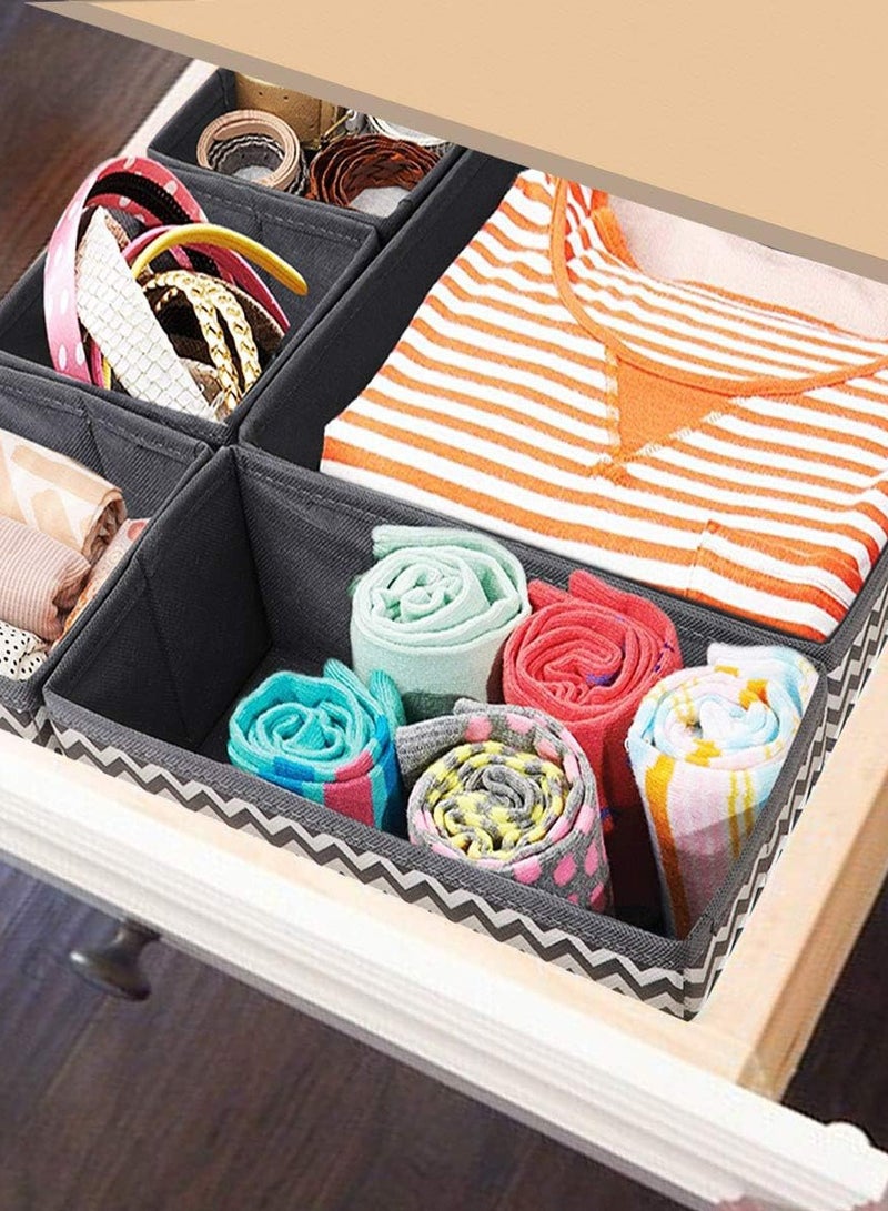 6 PCS Closet Organizer Foldable Wardrobe Storage Boxes, Cabinet Storage Organizer, Drawer Organizer for Underwear, Drawer Dividers for Storing Socks, Clothes, Bras, Tie - Image 4