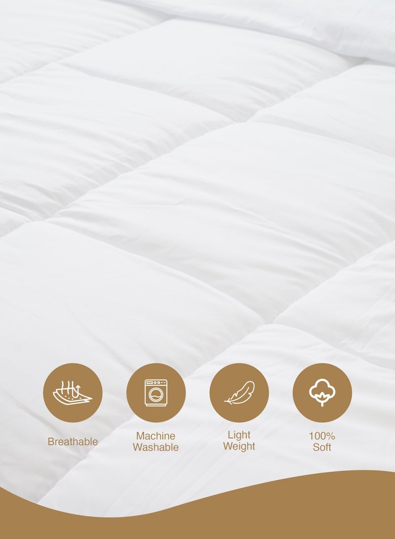 طاب مساؤك لحاف ناعم صلب حجم كينج ستوكات أبيض 90 جم 220x240 سم - Image 4