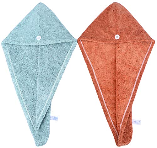 HOPESHINE Microfiber Hair Drying Towel Turban Twist for Long Hair Magic Instant Dry Hair Towel Wrap Fast Drying Absorbent Cap Great Gift for Women and Girls 2-Pack - Image 2