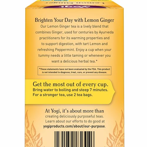 Yogi Tea Lemon Ginger Tea 16 Bags per Pack 6 Packs Organic Ginger Root Tea to Support Healthy Digestion Includes Lemongrass Lemon Flavor Licorice Root Lemon Peel More - Image 5