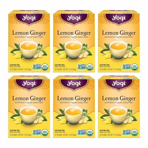 Yogi Tea Lemon Ginger Tea 16 Bags per Pack 6 Packs Organic Ginger Root Tea to Support Healthy Digestion Includes Lemongrass Lemon Flavor Licorice Root Lemon Peel More - Image 1