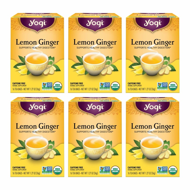 Yogi Tea Lemon Ginger Tea 16 Bags per Pack 6 Packs Organic Ginger Root Tea to Support Healthy Digestion Includes Lemongrass Lemon Flavor Licorice Root Lemon Peel More - Image 2