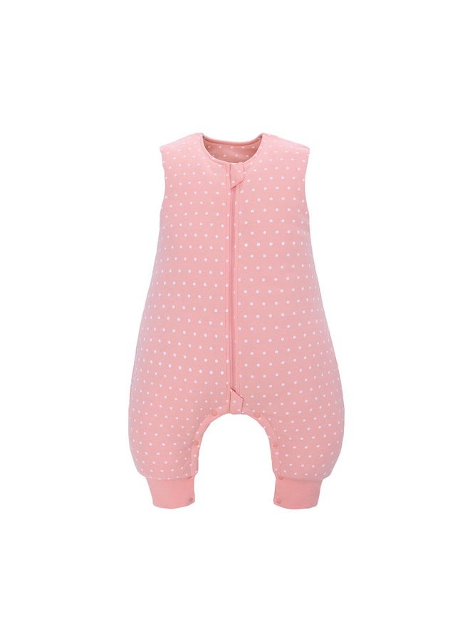 Miracle Baby Baby Sleep Sack With Feet 2.5 Tog Winter Toddler Sleeping Sack Combed Cotton Baby Wearable Blanket For Early Walkers (Pink Dots, 3-12 Months)  - Image 1