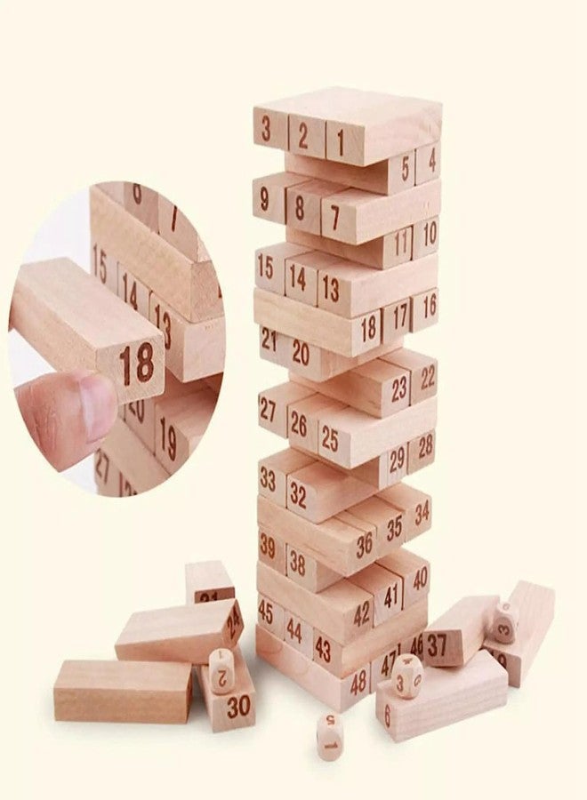 Zelvo Colourful Wooden Blocks for Boys 7-14 Years - Indoor Balancing & Building Game, Montessori Wooden Toys, Kids Activity Tower Block for Cognitive Development & Fun (Number Blocks) - Image 4