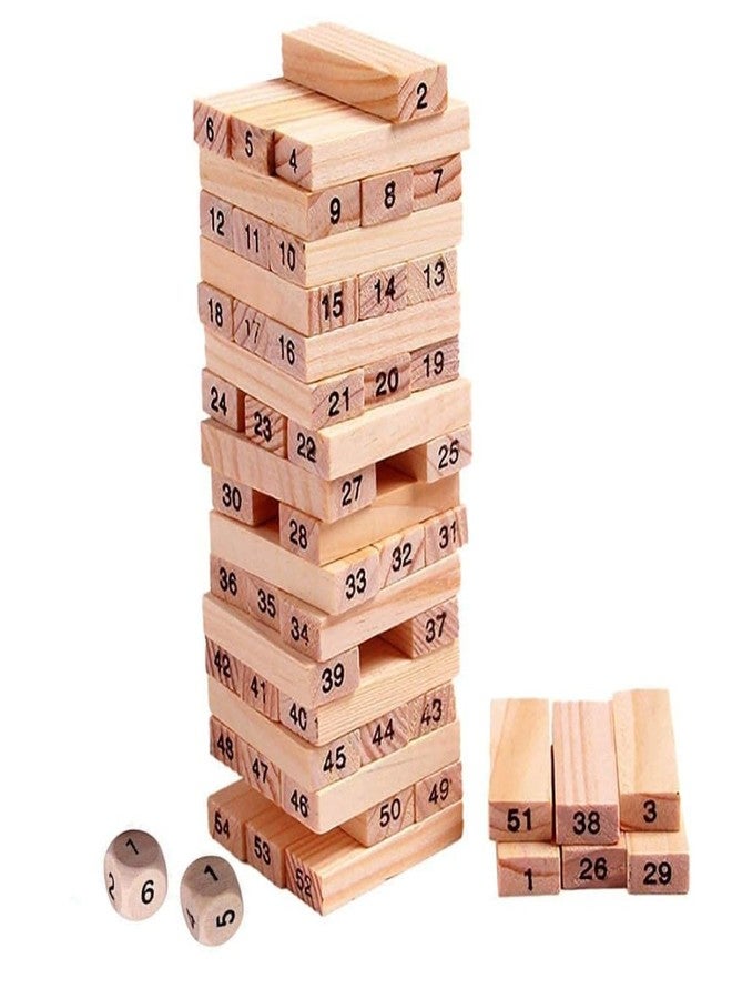 Zelvo Colourful Wooden Blocks for Boys 7-14 Years - Indoor Balancing & Building Game, Montessori Wooden Toys, Kids Activity Tower Block for Cognitive Development & Fun (Number Blocks) - Image 1