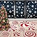 Whaline 108 Pcs Peppermint Floor Decals Candy Stickers Decorations 12 Pcs Large Self-Adhesive Wall Candy Decals and 96 - Image 2