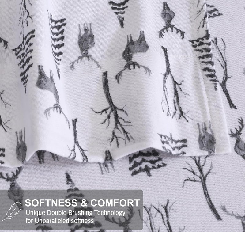 RUVANTI Flannel Sheets Twin Size - 100% Cotton Double Brushed Twin Sheets Set, Deep Pockets 16 Inches, All Seasons Breathable & Extra Soft Bed Sheets, Warm & Cozy, 3 Piece, Dry Winter - Image 3