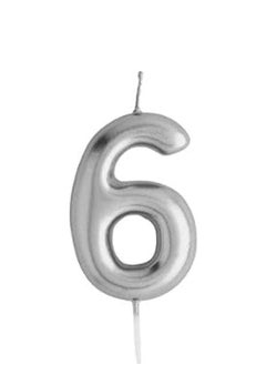Share the Love Number Six Silver Birthday Candle - Ideal for Parties and  Birthday Celebrations 