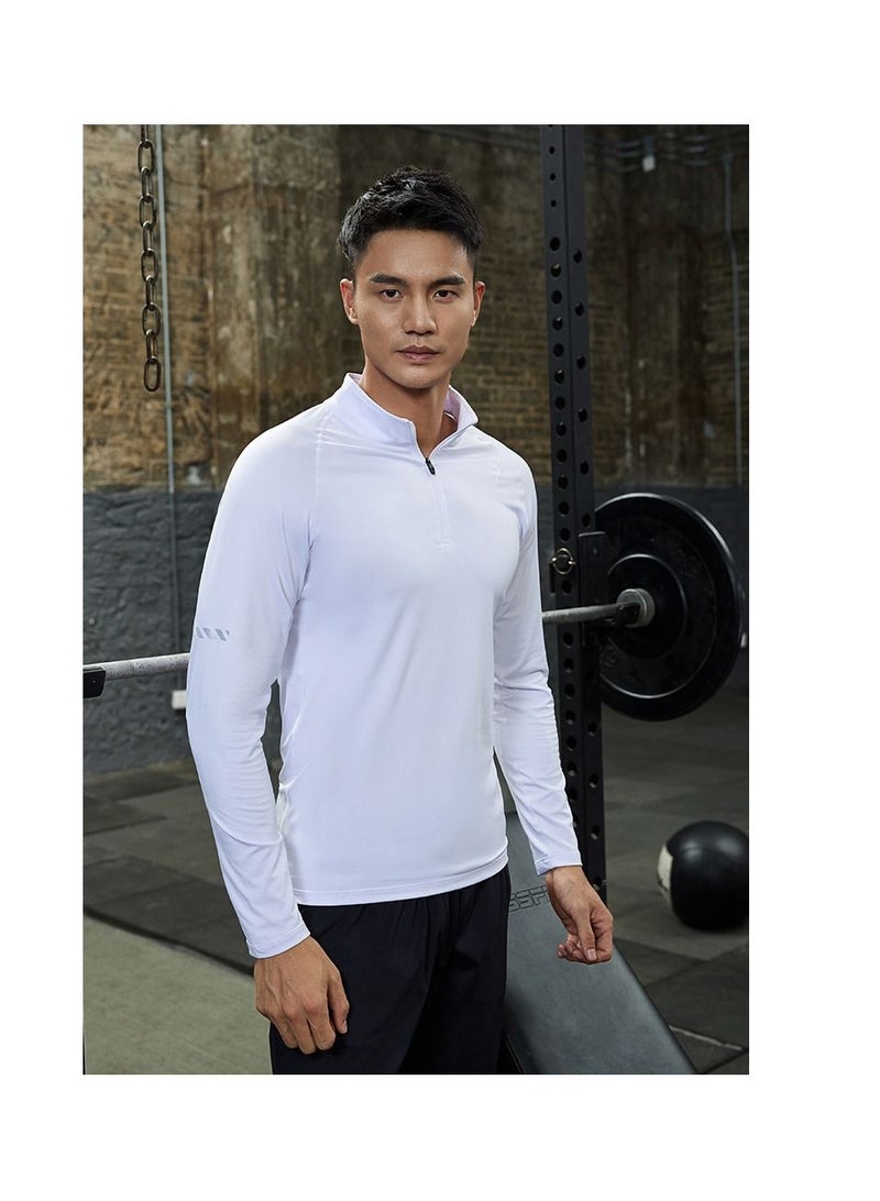 UTDOORWEAR Men's Running Sports Quick Dry Clothes Fitness Leisure Half Pull Long Sleeve T-Shirt  - Image 2