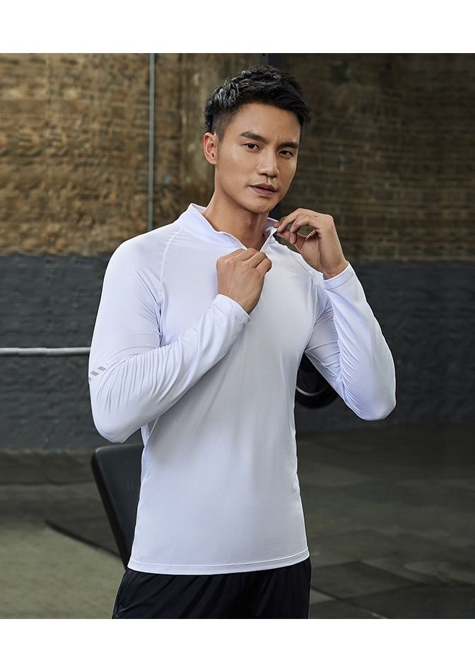UTDOORWEAR Men's Running Sports Quick Dry Clothes Fitness Leisure Half Pull Long Sleeve T-Shirt  - Image 1