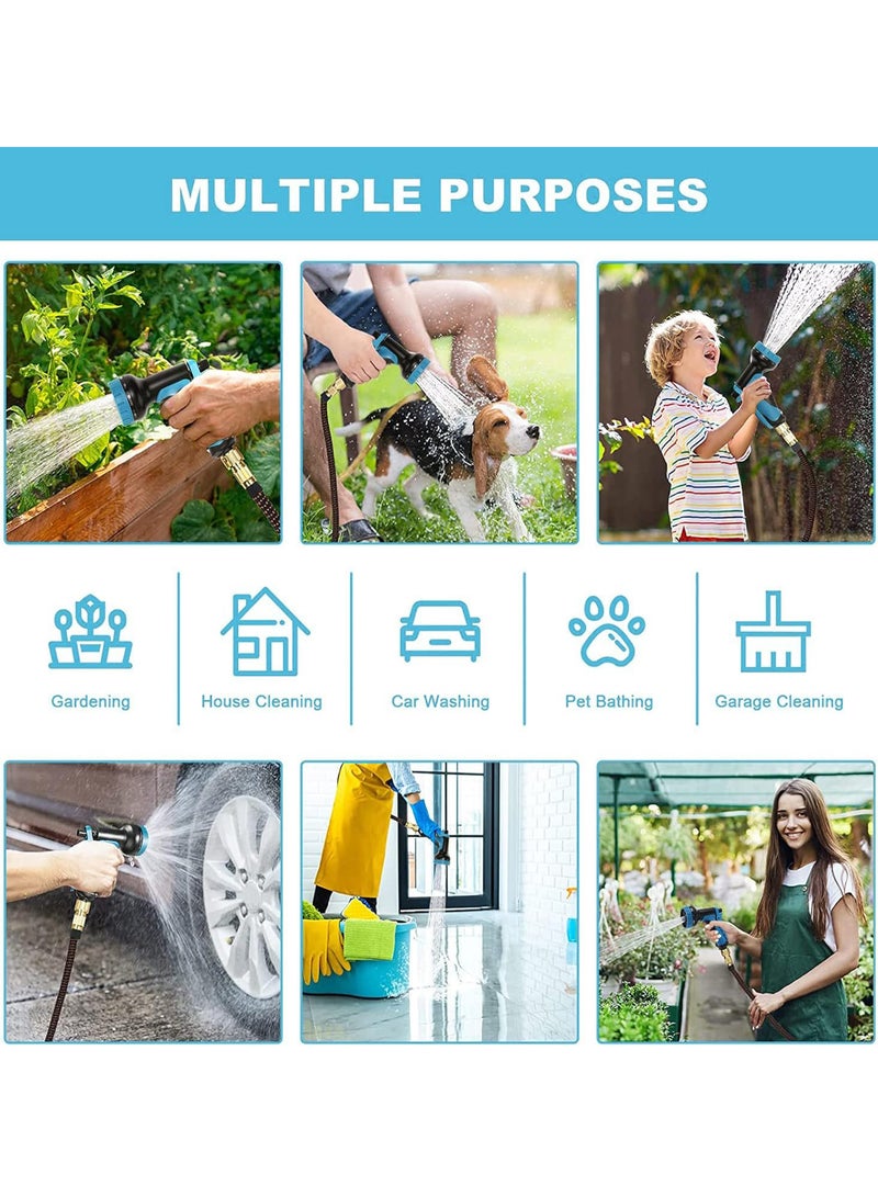 موثوقية التنبؤ خرطوم حديقة قابل للتمديد، خرطوم مياه مرن مع 10 فوهات رذاذ، خرطوم خفيف الوزن 100 قدم مع قماش فائق القوة، مثالي للفناء والسيارة والحيوانات الأليفة والأماكن الخارجية - Image 3