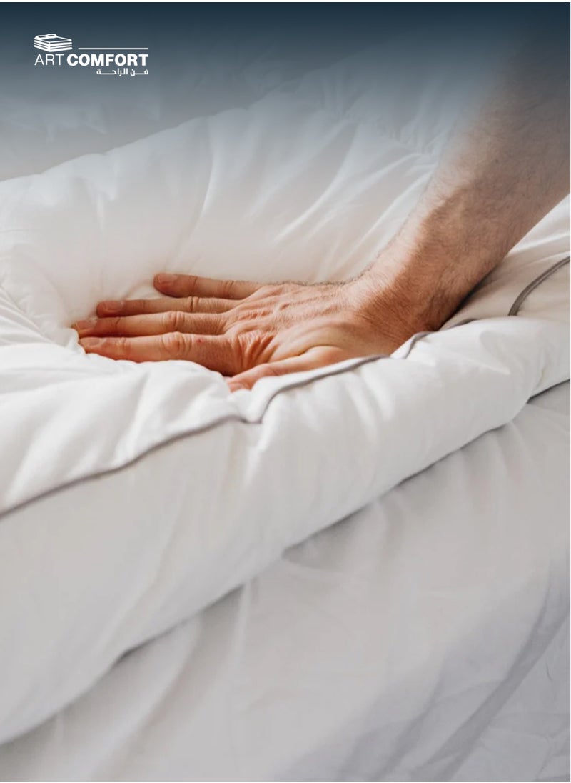 Art Comfort Hotel-Style Mattress Topper (Queen) made with premium cotton and soft microfiber filling, delivering the sensation of sleeping on cloud wings. size 200x160x10 cm  - Image 2