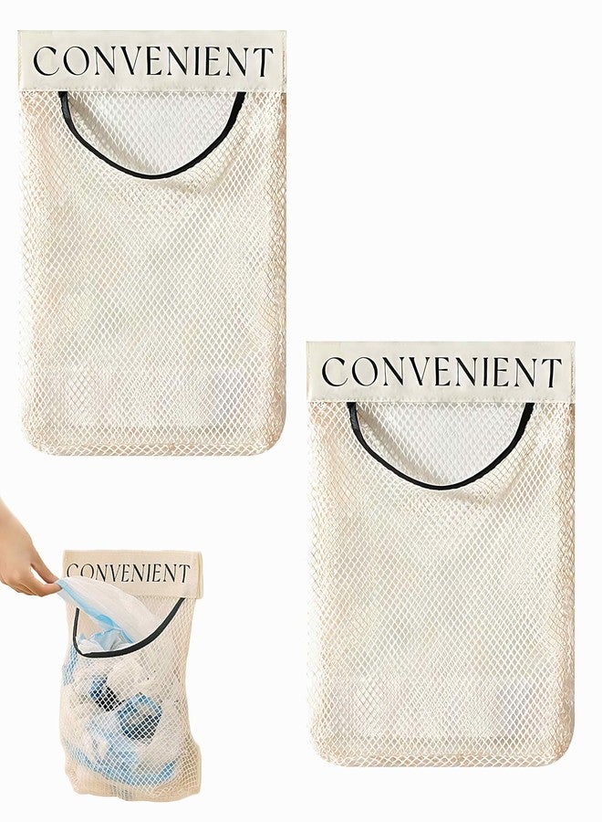Waaqkid 2 Pack Grocery Bag Holder for Plastic Bags, Shopping Bag Storage Dispenser under Sink with Sticky Wall Mount - Image 1