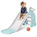 GLAF Toddler Slide Baby Kids Indoor Slide for Toddlers 13 Indoor Outdoor Playset with Basketball Hoop and Ball Kids Backyard Climber Set Mint - Image 2