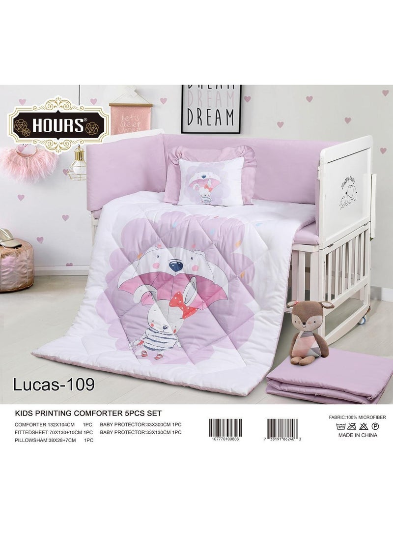 Hours 5-piece summer microfiber crib bumper pad for your baby's comfort - 5 pieces