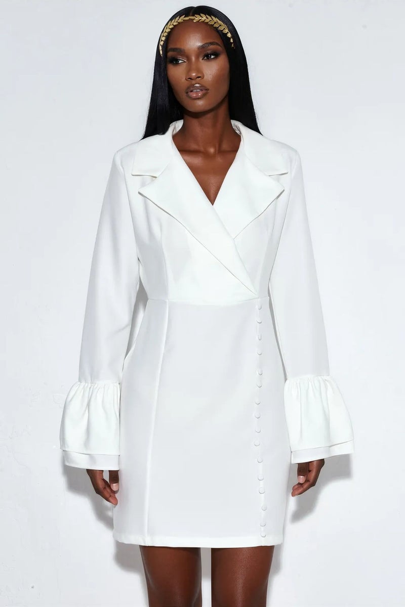 Jennyfer Fitted Mini Dress With V-neck And Buttons - Image 1