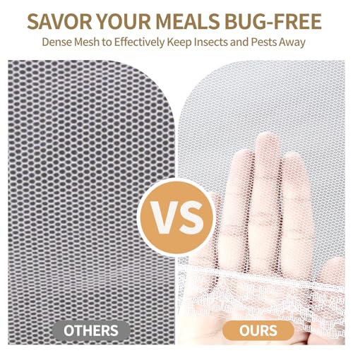 NEPAK Food Covers Set, Food Tents for Outside, 1 Extra Large (40 x 23.6in) + 6 Large (17 x 17in) Mesh Food Covers for Outdoors, Screen Tent Nets for Party,Picnics,BBQ,Fruit Cover - Image 2