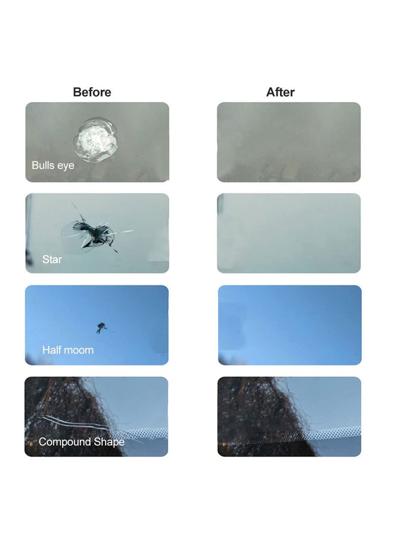 Excefore Fast Repair DIY Car Windshield Repair Kit - Fixes Auto Glass Windshield Crack, Chip, and Scratch - Suitable for Bulls Eyes, Star, Half Moon, and Long Crack Combination Repairs  - Image 2