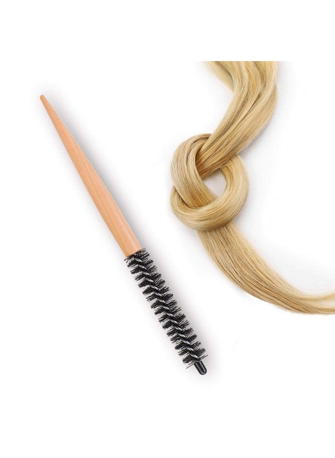 جوتوتوب فرشاة شعر مستديرة صغيرة، فرشاة خشبية دائرية صغيرة، أمشاط شعر ذات شعيرات نايلون، فرش صالونات تصفيف الشعر لتجفيف الشعر المجعد، تصفيف الشعر، رفع اللحية (16 مم) - Image 4