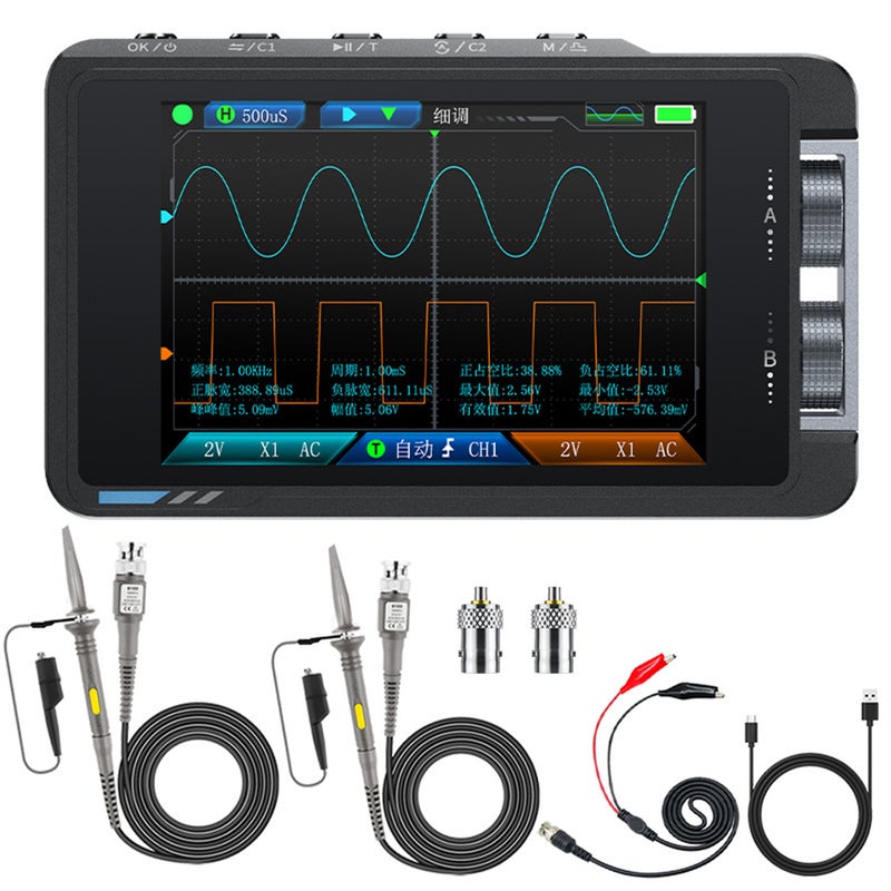 مقياس الذبذبات FNIRSI-DS215H - جهاز اختبار رقمي ثنائي القناة
مقياس ذبذبات محمول محمول ثنائي القناة 2 في 1 - مولد إشارات رقمي عالدقة
مصمم خصيصًا لصناعات الصيانة والبحث والتطوير
عرض ترددي 50 ميجاهرتز
معدل أخذ العينات 250 ميغا عينة في الثانية
يدعم 8 لغات - Image 1